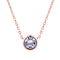 Necklace for Women Simple Estilo Cubic Zirconia Pendant Necklace Rose Dorado Color Fashion Jewelry Birthday Gift Rose Blanco