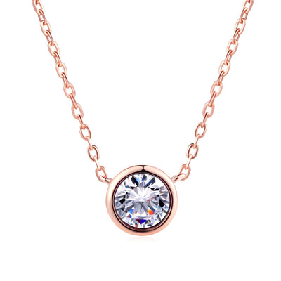 Collar para Mujer Estilo Minimalista con Colgante de Circonita Cúbica en Oro Rosa - Image 14