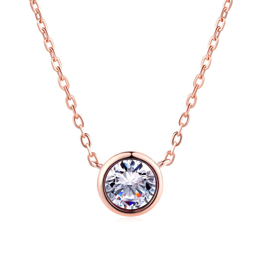 Collar para Mujer Estilo Minimalista con Colgante de Circonita Cúbica en Oro Rosa - Image 14