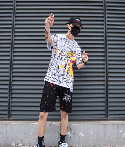 Camiseta Oversize Hip Hop Graffiti para Hombre - Estilo Urbano Tendencia - Image 4