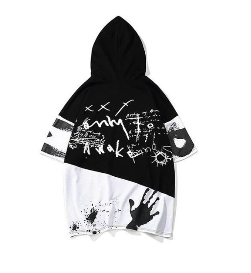 Playera Holgada con Capucha Estilo Graffiti - Diseño Urban Hip-Hop para Hombre - Image 6