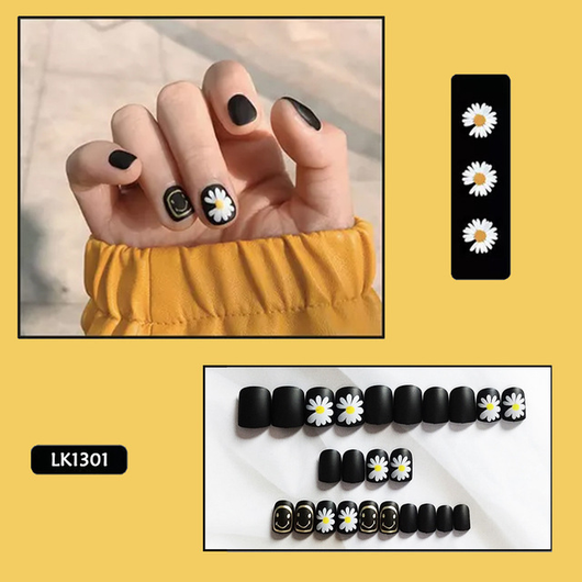 Lámina de Uñas Postizas Margaritas Esmeriladas Cortas - Image 15