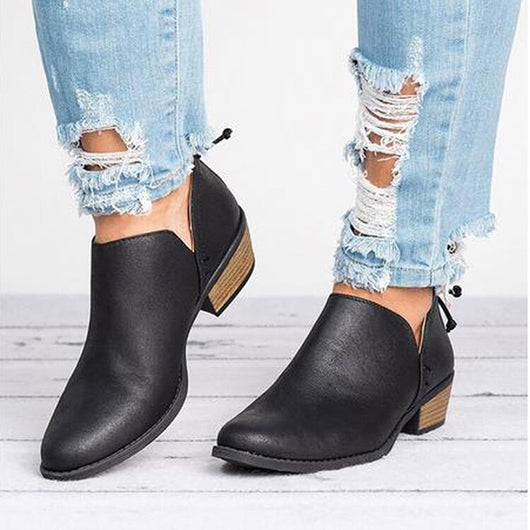 Botas Cortas para Mujer con Moño Mariposa y Tacón Medio - Punta Fina - Image 13