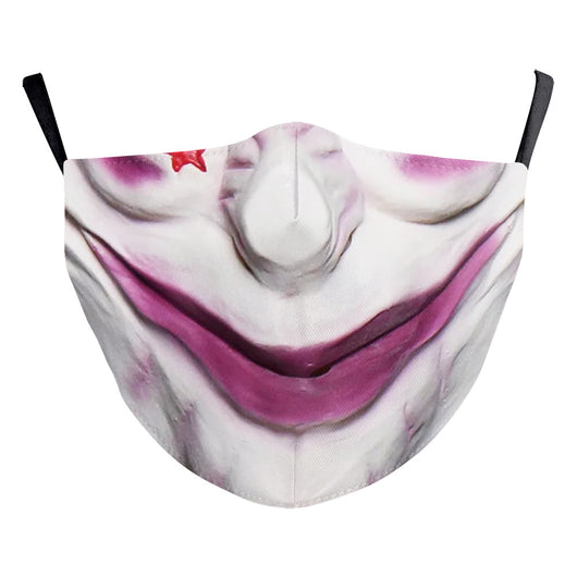 Halloween funny face mask with a digital print of a nose and two large buck teeth, featuring black ear loops. - Image 25
