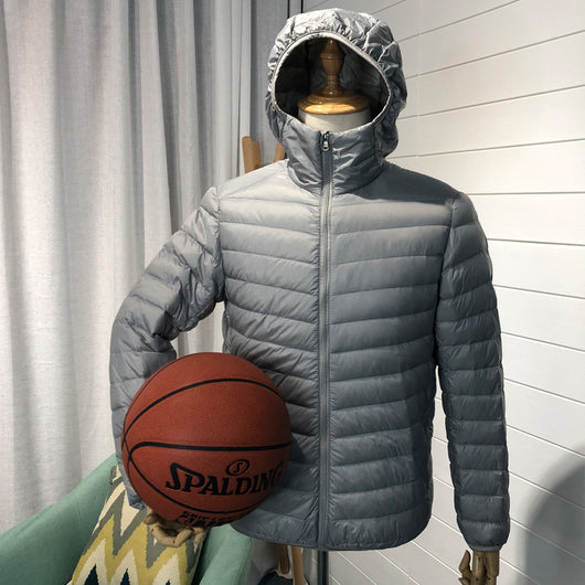Chaqueta de Plumas Ligera para Hombre con Capucha Estilo Coreano