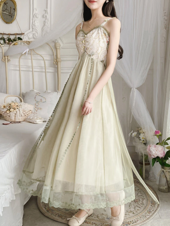 Vestido Elegante con Encaje de Hada y Patchwork de Malla