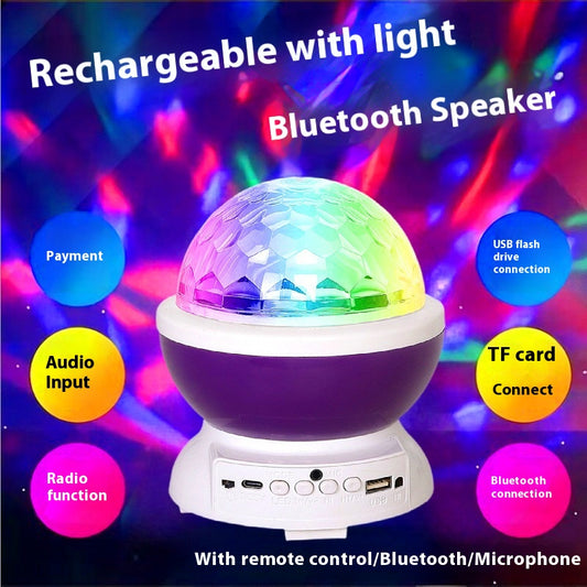 Karaoke Inalámbrico Bluetooth con Subwoofer y Luces Giratorias