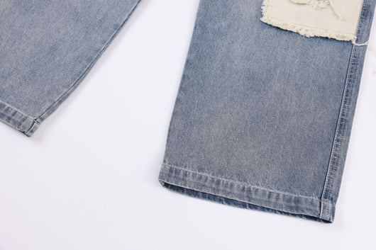 Jeans Rectos de Corte Americano con Detalles Desgastados - Image 10