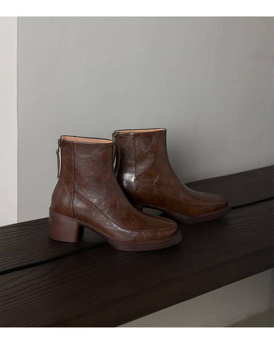 Botas Tobilleras de Cuero Genuino con Tacón Alto - Colección Otoño Invierno - Image 15