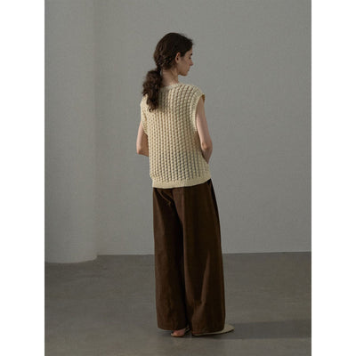 Chaleco Tejido Mujer Cuello V Algodón con Volumen - Image 3
