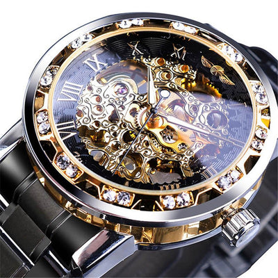 Reloj Mecánico Hueco con Cristales Brillantes - Image 5