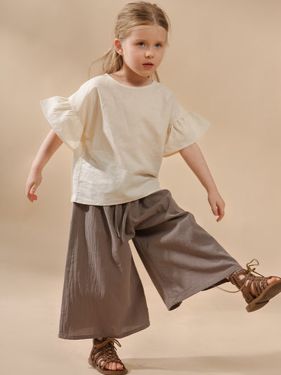 Pantalones Retro de Cintura Alta y Pierna Ancha para Niñas - Image 2