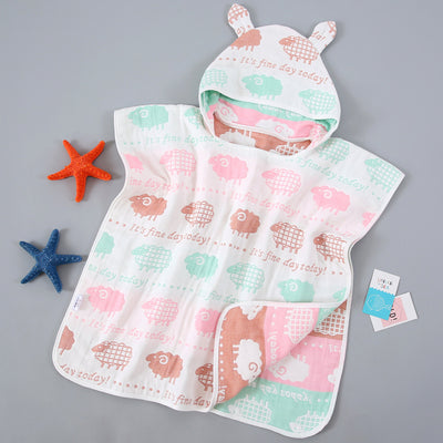 Capa de Baño Infantil con Capucha de Algodón Gasa Pura - Image 34