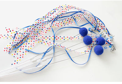 Caña de Juego Interactiva con Cintas Ondulantes y Lunares para Gatos - Image 4