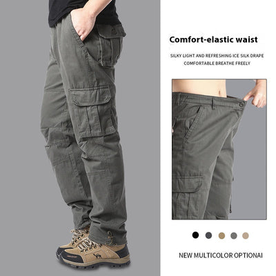 Pantalones Cargo de Algodón Multibosillo para Hombre - Ajuste Holgado y Resistente - Image 4