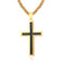 18K Dorado and Plateado Cross Necklace Dorado