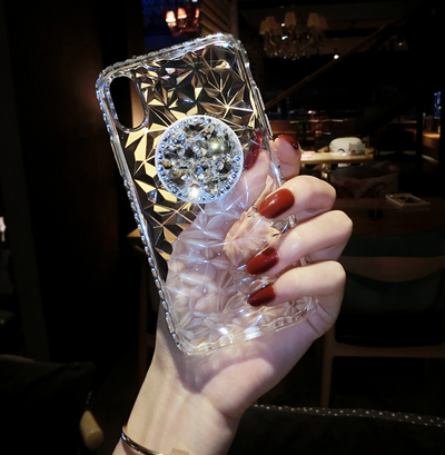 Funda Transparente con Soporte de Diamantes para iPhone XS Max, 6s Plus y Modelos Apple - Image 3