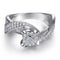 Anillo de Plata Esterlina S925 Diseño Curvo Romántico para Mujer