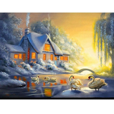 Pintura de Diamantes Invierno Nevado