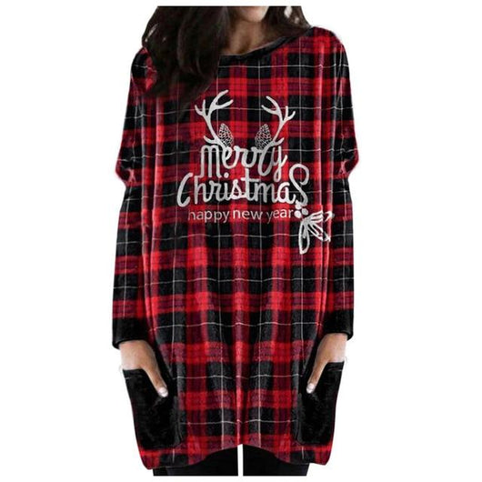 Playera Manga Larga Cuadros Otoñales Navideños - Image 3