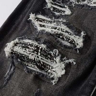 Jeans Gris Vintage Desgastado High Street Hipster - Image 4