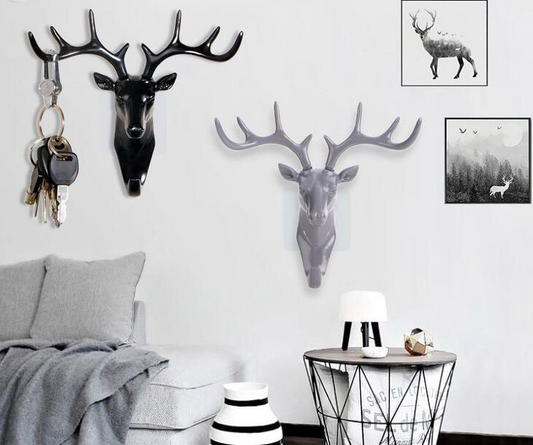 Perchero Decorativo Cabeza de Ciervo con Astas - Organizador de Pared para Ropa, Sombreros y Accesorios