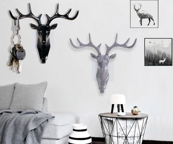 Perchero Decorativo Cabeza de Ciervo con Astas - Organizador de Pared para Ropa, Sombreros y Accesorios