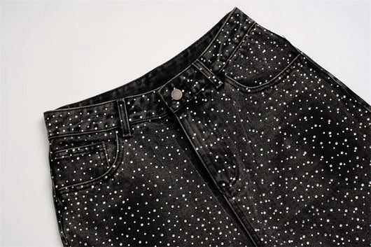Pantalones Jeans Rectos Anchos con Detalles de Strass - Diseño Casual Moderno - Image 31