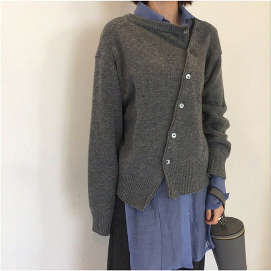 Cardigan Tejido Lazy Style Manga Larga Cuello Redondo para Mujer - Image 7