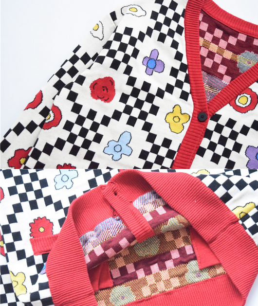 Cardigan Infantil Mosaico Floral Doble - Estilo Tierno y Moderno - Image 4