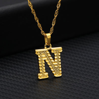 Collar con Colgante de 26 Letras Chapado en Oro - Image 16