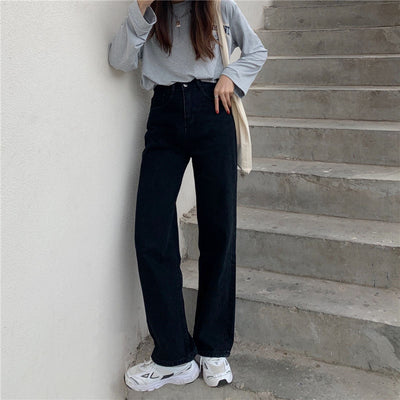 Jeans Retro de Cintura Alta y Pierna Ancha para Mujer - Image 9