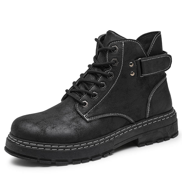 Botas de Trabajo Retro Clásicas Caña Alta Punta Redonda para Hombre