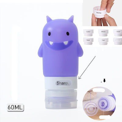 Organizador de Viaje Botellas Rellenables Animales Lindos - Estuche Silicona para Champú y Geles - Image 6