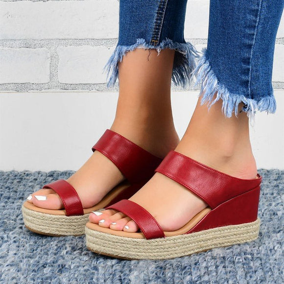 Sandalias Cuña PU Elegantes para Mujer - Comodidad y Estilo