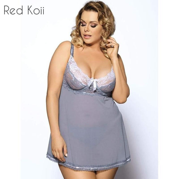 Babydoll Cinza Sensual Tamanho Grande - Lingerie Elegante