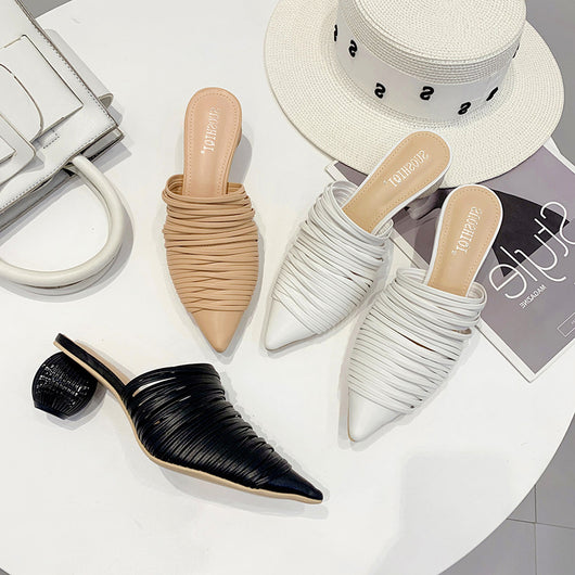 Sandalias Romanas Puntiagudas con Tiras para Mujer