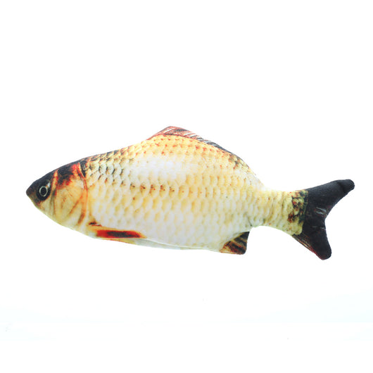 Three plush simulation fish cat toys with realistic blue and black scale patterns and black fins. - Image 3