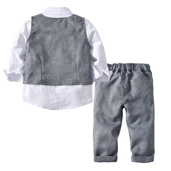 Conjunto Formal para Niños: Camisa Manga Larga y Pantalón Chaleco