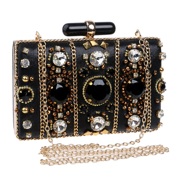 Bolso de Noche con Bordado de Cuentas