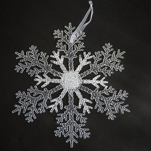 Adornos Navideños de Acrílico Transparente - Copo de Nieve para Árbol de Navidad DIY - Image 9