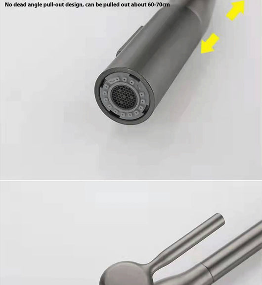 Grifo de Cocina Gris Grafito con Caño Extraíble y Doble Salida de Agua - Image 14