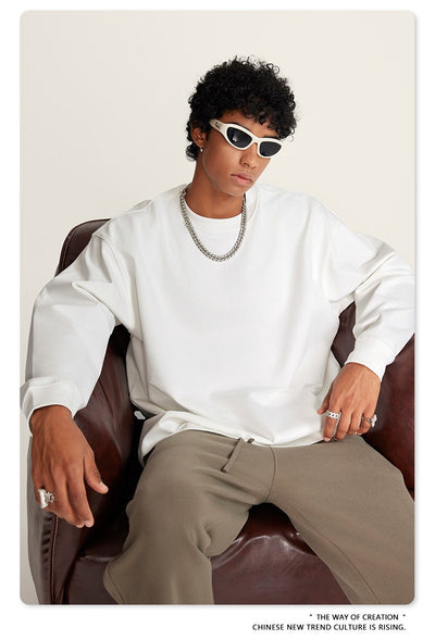 Camiseta Manga Larga Oversize para Hombre - Algodón Puro Otoño Invierno - Image 20