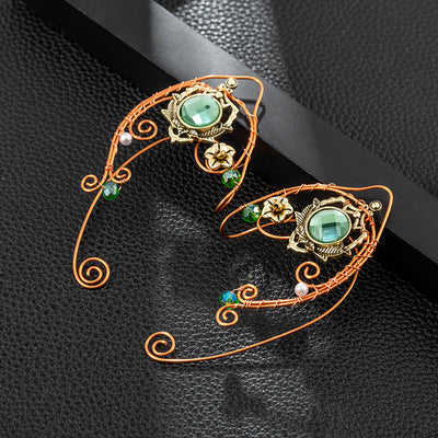 Aretes Vintage de Pétalos sin Perforación - Clip para Oreja - Image 9