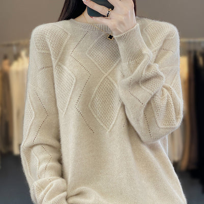 Suéter Tejido Cuello Redondo con Detalles Calados para Mujer - Image 6