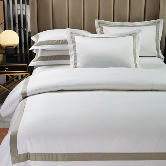 Juego de Cama de Algodón Puro Satén Blanco Lujo Hotel 4 Piezas - Image 11