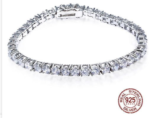 Pulsera de Plata S925 Cadena de Tenis 17-19cm Largo Ajustable - Image 10