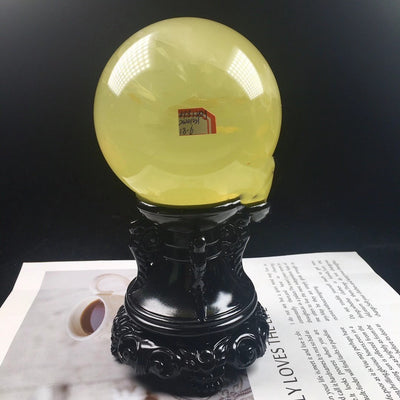 Esfera de Topacio Natural del Mar de China Oriental con Base - Ornamento Decorativo - Image 6