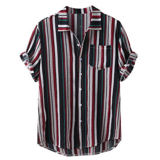 Camisa Casual de Rayas Hawaianas - Image 4