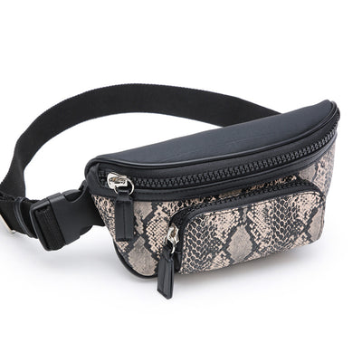 Bolsa de Cintura Cuero Mini con Estampado Serpiente - Image 5